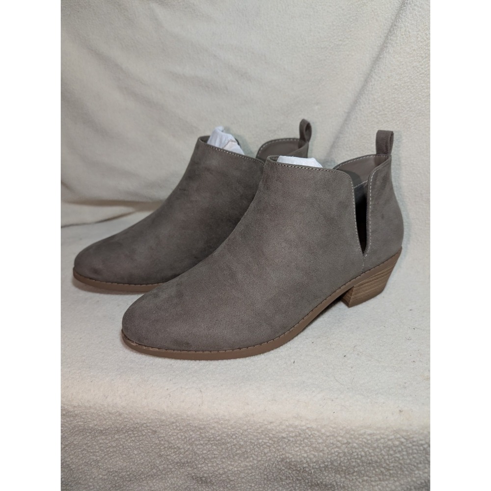 Lane Bryant Gray Suede Ankle Boots, pre-owned, size 7.5W
